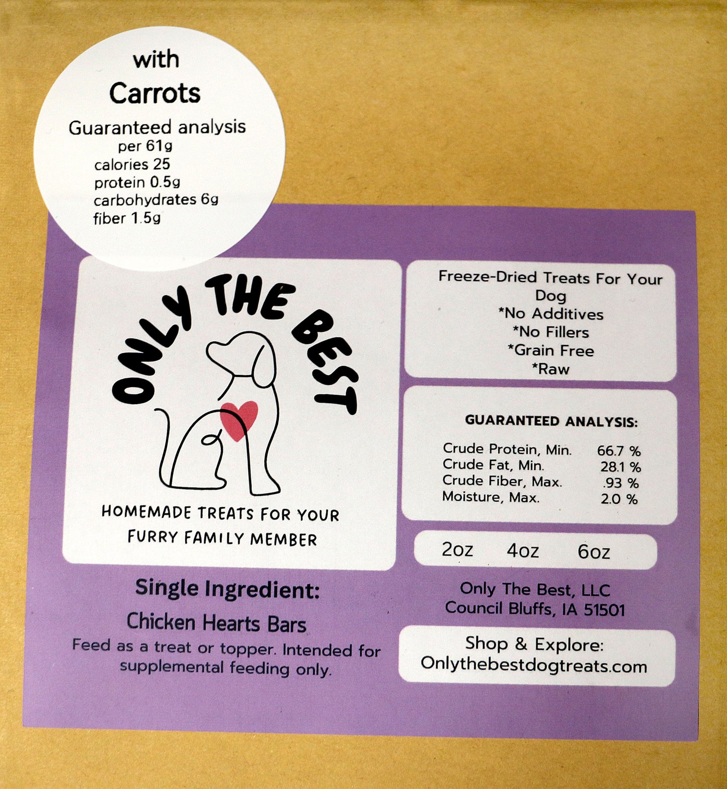 Chicken Heart Bars with Carrots