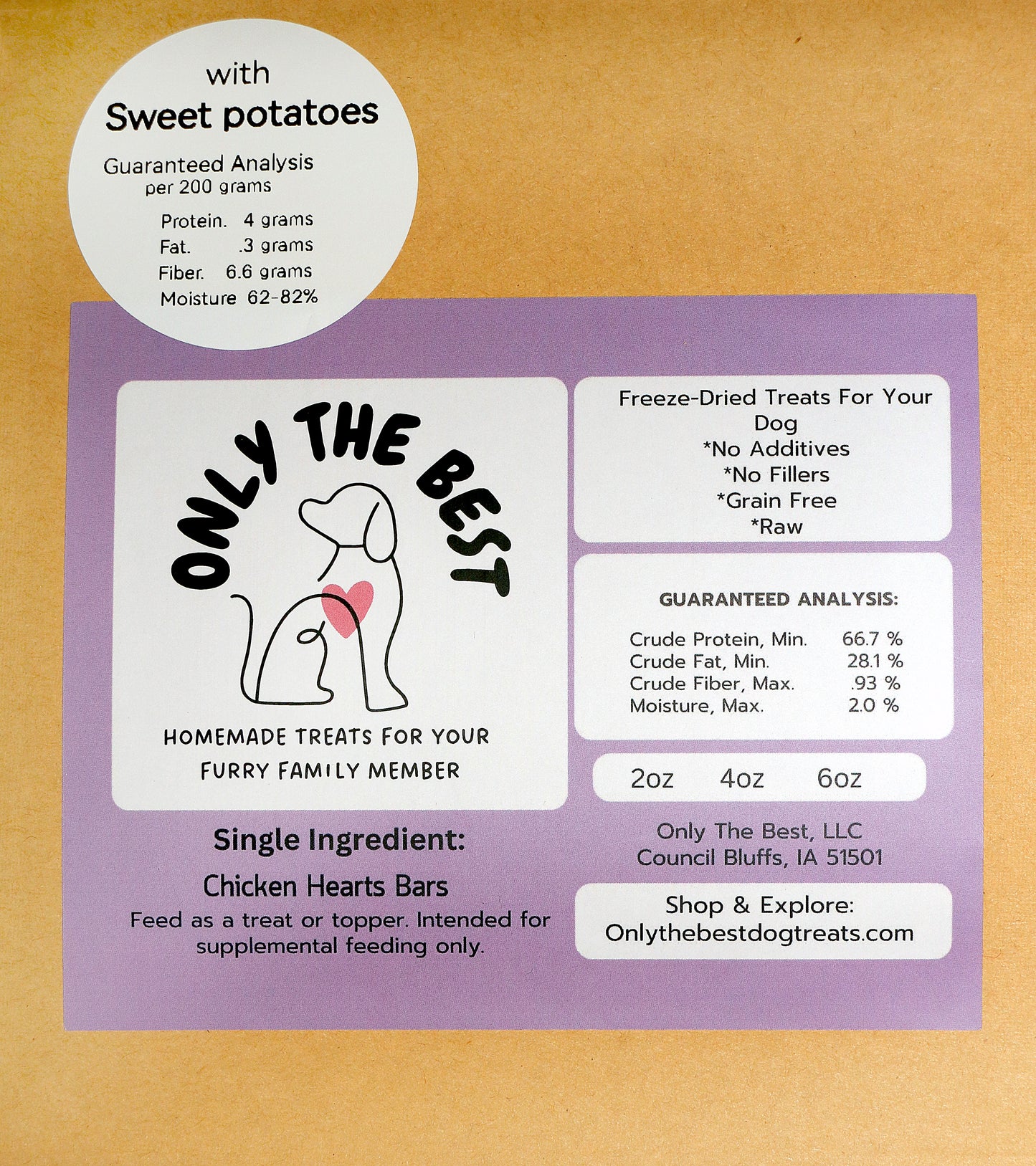 Chicken Hearts Bars with Sweet Potatoes