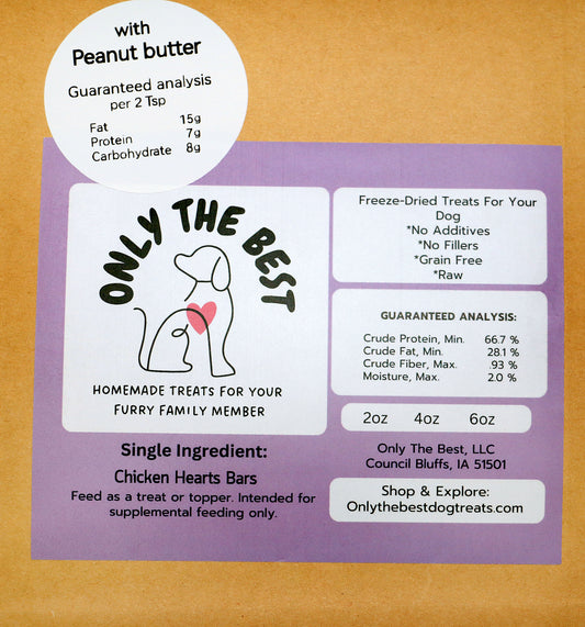 Chicken Heart Bars with Peanut Butter